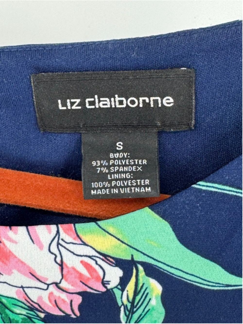 Liz Claiborne Women's Navy Floral Long Sleeve Dress S - Picture 5 of 6